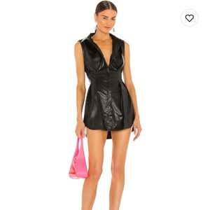 OW Collection Leather Mini dress